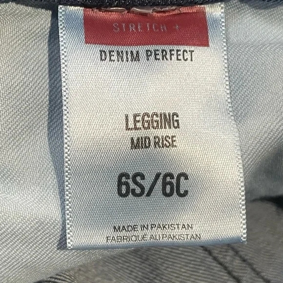 Express Jean Leggings Dark Wash Mid Rise Women’s Size 6S Stretch 27” Inseam - Picture 5 of 5